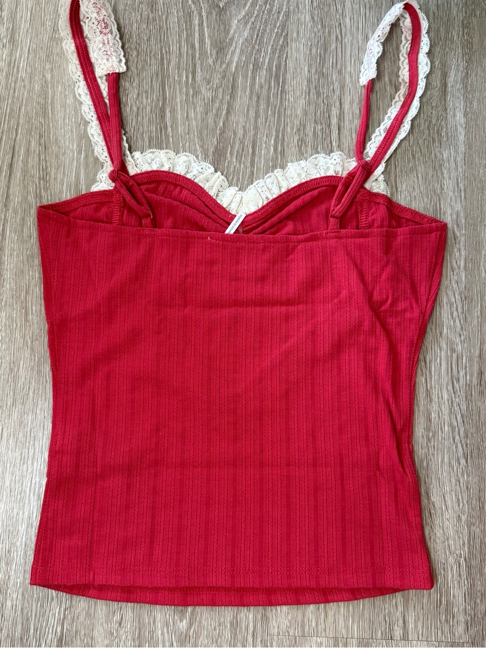 Out From Under Red Lace Heart Cami Top XS Coquette - Picture 3 of 5